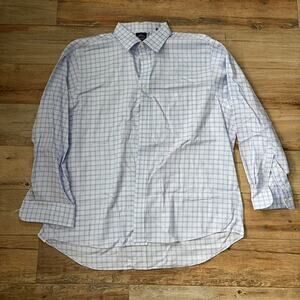 Eagle Shirtmakers Men’s Dress Shirt XXL 18½ 34/35 Blue Purple Check